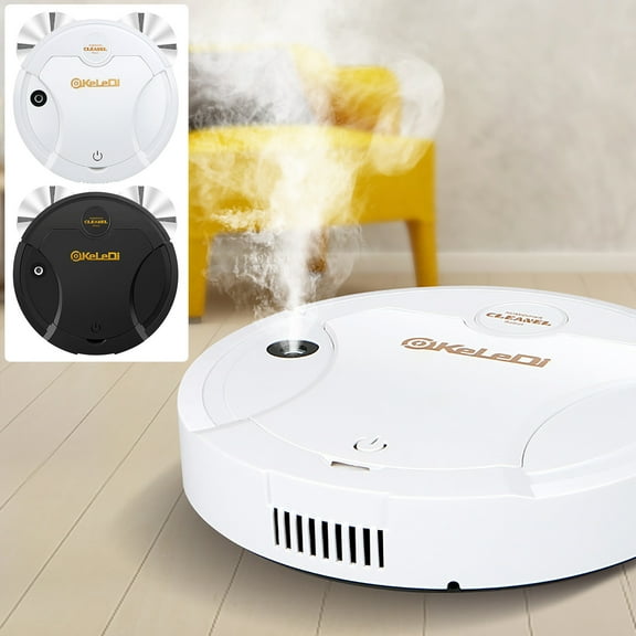 Robot Vacuum Cleaner Strong Suction Robotic Sweeper Low Noise Smart Mapping Hard Floors Carpets Pet Hair Self-charging Home Cleaning Automation, UKHBMC | Black