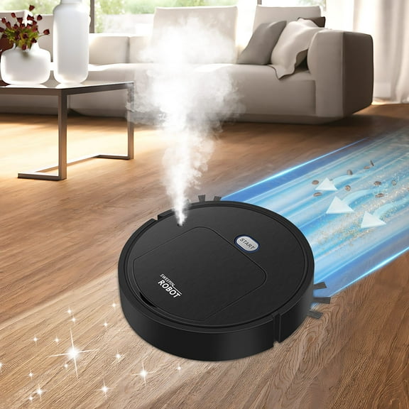 Robot Vacuum Cleaner with Strong Suction, Slim Design for Hard Floors and Carpets, Low Noise with 4 Cleaning Modes, 1200mAh Battery for Extended Runtime, Includes Charging Base