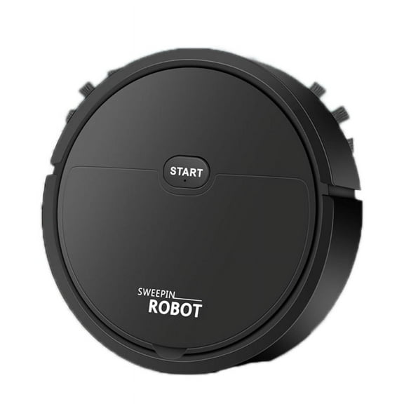 Robot Vacuum Cleaner, USB Smart 3 Robotic Vacuums, Suction Mopping Function Automatic Vacuum, Precise Obstacle Detection for Pet Hair Hard Floor Carpet (Black)