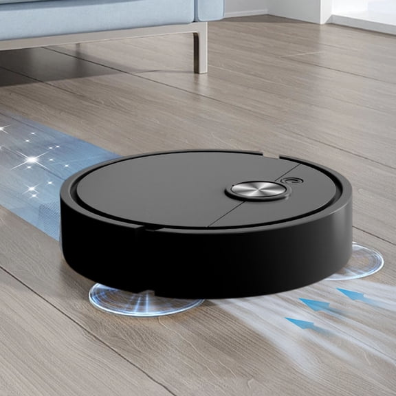 Robot Vacuum, Intelligent Sweeping Robot 3-in-1 Robot Vacuum Cleaner Sweeping Robot, Mini Cleaning Robot Automatic Vacuum Cleaner, Ultra Slim Vacuum Mop Robot for Hard Floors Christmas Gift Black
