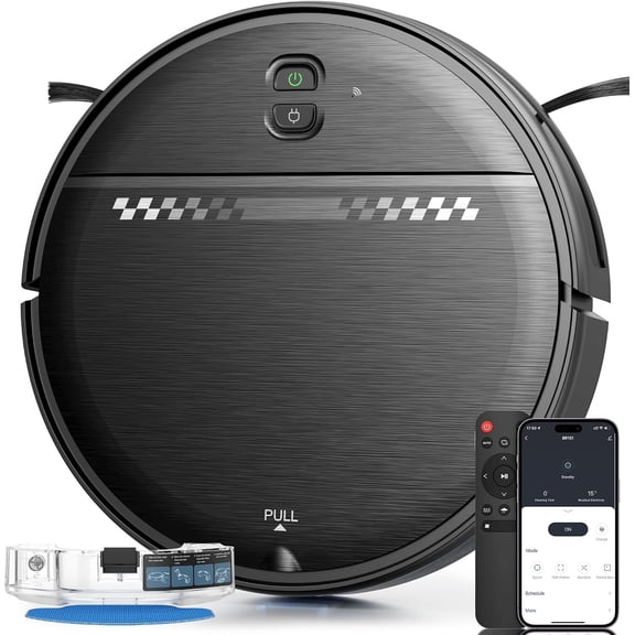 Robot Vacuum and Mop for , 2-in-1 Robot Vacuum Cleaner for Hard Floors&Carpets with 2.87'' Slim Design, /App/Voice Control, Obstacle Avoidance & Self-