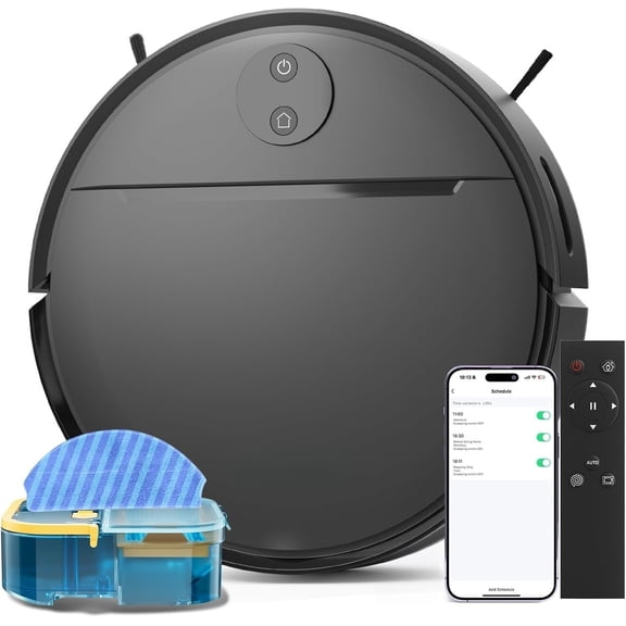 Robot Vacuum and Mop Combo with 4000Pa Suction, APP/Voice/Remote Control, Robotic Vacuums with Personalized Adjustment Setting, Self-, Obstacle Avoidance, Robot Aspiradora
