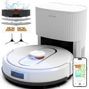Robot Vacuum and Mop Combo with Self-Empty Base - 6000Pa Ultra Suction - LiDAR Navigation Wi-Fi/App/Voice Control- 90 Days Hands-Free Cleaning - Smart Mapping & App Control for Hard Floor & Carpet