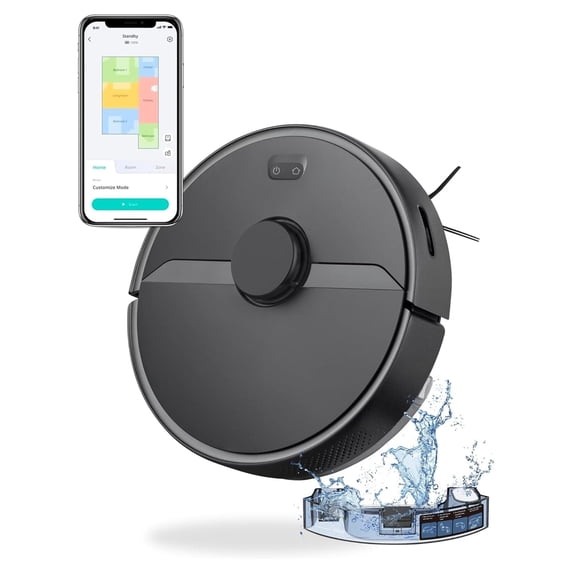 Robot Vacuum and Mop Combo, WiFi/App/Alexa, 2000Pa Suction, 180MIn 2 in 1 Robotic Vac Mopping Cleaner, with Watertank and Dustbin, Self-Charging, Avoid Obstacle Ideal for Hard Floor, Pet Hair, Carpet