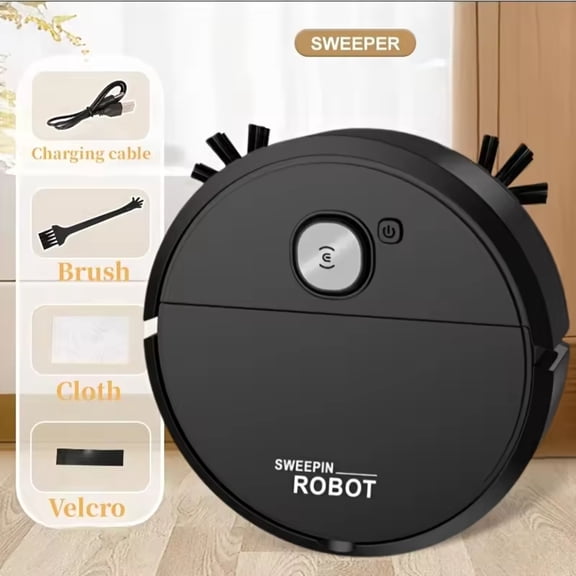Robot Vacuum and Mop Combo, Funtogether Toys Slim 5.5cm Quiet Robotic Vacuum, Automatic Sweeper for Hard Floors, Pet Hair & Tile, One-Touch Clean