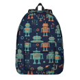thumbnail image 1 of Robot and Gears Blue Pattern Backpack for School, Cute School Bag with Adjustable Shoulder Straps and Padded Back, 15.7"x11.8"x5.5", 1 of 5
