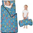 thumbnail image 1 of Robot and Gears Blue Pattern Teens Toddler Nap Mat with Pillow, Sleeping Mat Bag for Preschool Daycare 50"x20", 1 of 6