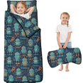 thumbnail image 1 of Robot and Gears Blue Pattern Teens Toddler Nap Mat with Pillow, Sleeping Mat Bag for Preschool Daycare 59"x22", 1 of 6