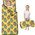 thumbnail image 1 of Robot and Gears Yellow Pattern Teens Toddler Nap Mat with Pillow, Sleeping Mat Bag for Preschool Daycare 60"x20", 1 of 6