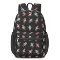 thumbnail image 1 of Robot and Robots Black Pattern 17" Waterproof Oxford School Backpacks for Teens, S-Shape Padded Straps, for School, Travel, Hiking, Camping, 1 of 5