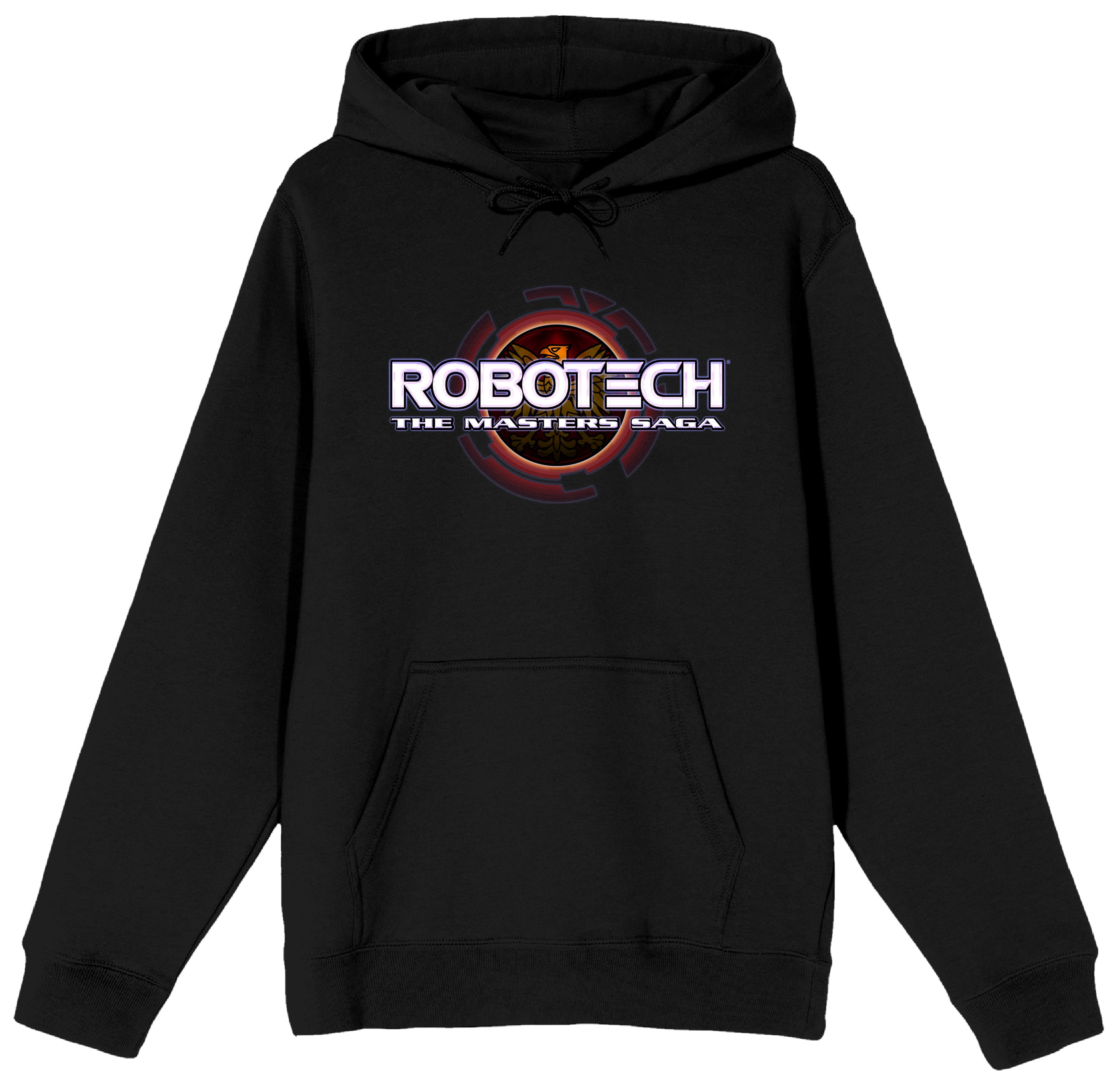 Robotech Masters Saga Round Logo Men s Black Hoodie 3XL