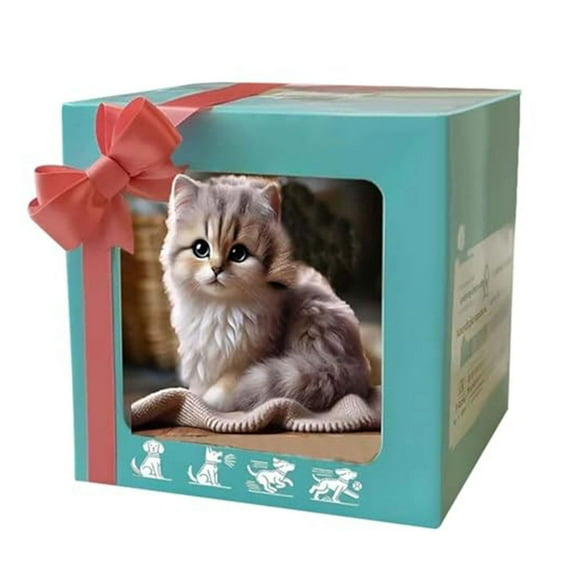 Robotic Cat Plush Toy Kitten—Walks, barks, wags its tail. Lifelike robotic kitten. Retractable companion toy for children. Gray (Suitable for ages 3-6).