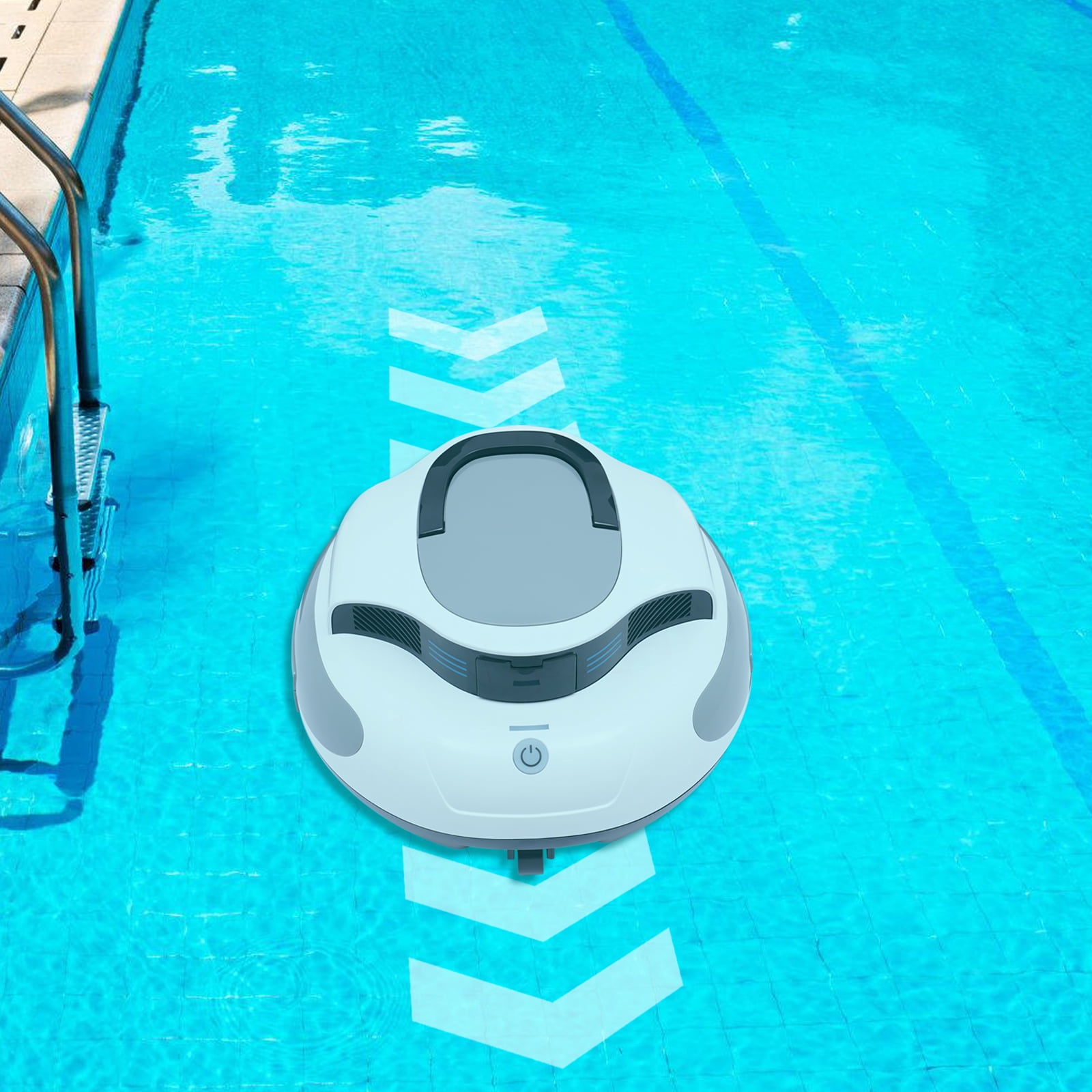 Robotic Cordless Pool Vacuum Cleaner for Above Ground Pools with Powerful Dual Brushless Motors, 75 Mins Runtime, Self-Parking, Automatic Robot Cleaners for Inground Flat Pools up to 807ft²