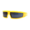 thumbnail image 1 of Robotic Futurism Streamline Wrap Arm Rectangular Plastic Sunglasses Yellow - Black, 1 of 4