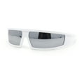 thumbnail image 1 of Robotic Futurism Streamline Wrap Arm Rectangular Plastic Sunglasses White - Silver Mirror, 1 of 4