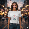 thumbnail image 1 of Robotic Holiday Cheer Funny Futuristic Christmas Winter Tech Art Unisex T-Shirt, up to size 5XL, 1 of 2