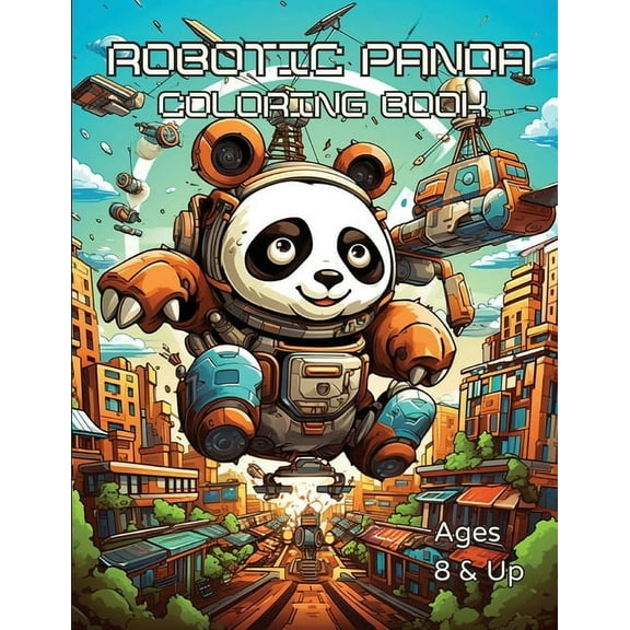 Robotic Panda Coloring Book, (Paperback)