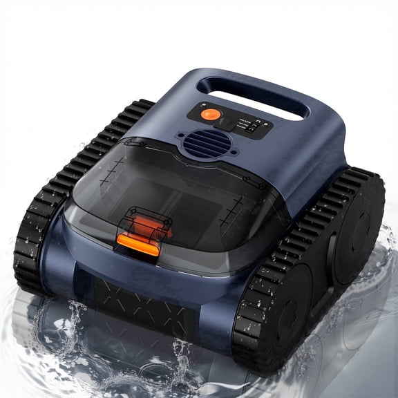 Cordless Robotic Pool Cleaner : Wall Floor Waterline Cleaning 180W Powerful Suction Last 150 Mins up to 2,050 Sq.ft for Inground Pool