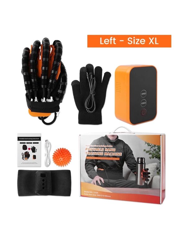 Robotic Rehabilitation Gloves, Finger and Hand Function Rehabilitation Robot Gloves, Hand Strengthener Stroke Recovery Equipment with Mirror Glove, Left Hand, XL