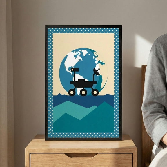 Robotic Rover Poster, Minimal Space Exploration Wall Art
