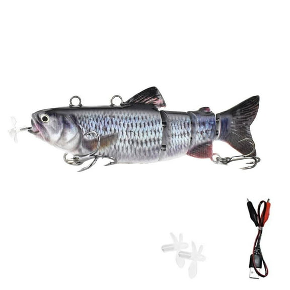 Robotic Self-Swimming Lure with LED Lights, Rechargeable Electronic Fishing Bait for Bass, Pike, Walleye