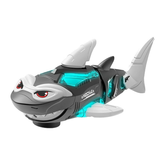 Robotic Shark Toy with LED Lights and Music, Swimming Mechanical Shark, Simulated Movement Aquatic Animal, Wiggling Tail Toy for 3+ Years
