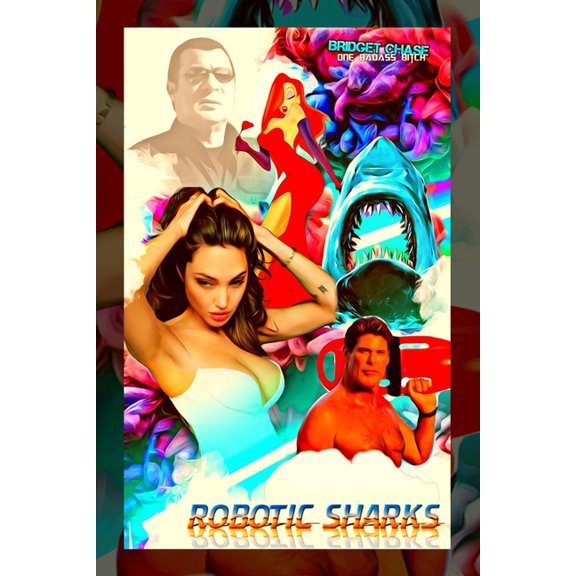 Robotic Sharks : Variant 'Celebrity Sparkle Trash' Satire Book Cover (Paperback)