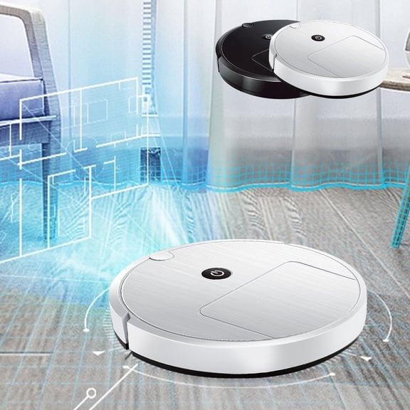 Robotic Vacuum,Smart Sensor Navigation Automatic Floor Cleaning Device With Mopping Attachment,Low Noise Multi Surface Household Dust Debris Cleaner(Black)