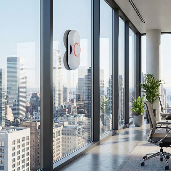 Robotic Window Cleaner with Dual Water Spray and 5600Pa Suction, Automated for Indoor and Outdoor Glass & Tiles