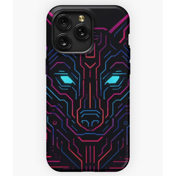 Robotic Wolf Sci-Fi Cyberpunk Art G5616 Phone Case for iPhone17 16 15 14 13 12 11 Pro Max