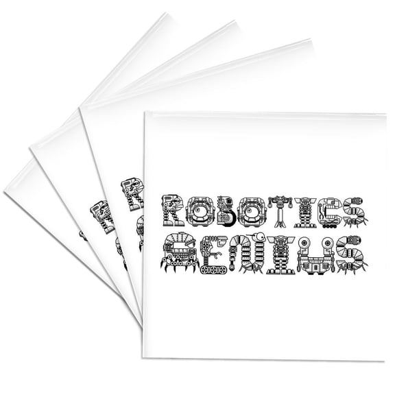 3drose, Robotics Genius Funny Decorative Text on White. Elegant Gift for You, Set of 4 Ceramic Tile Coasters