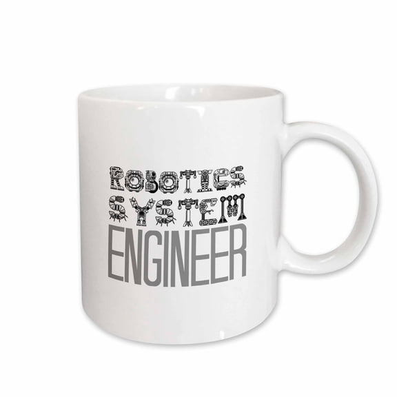 3drose, Robotics System Engineer Funny Decorative Text on White. Gift, 15oz Mug