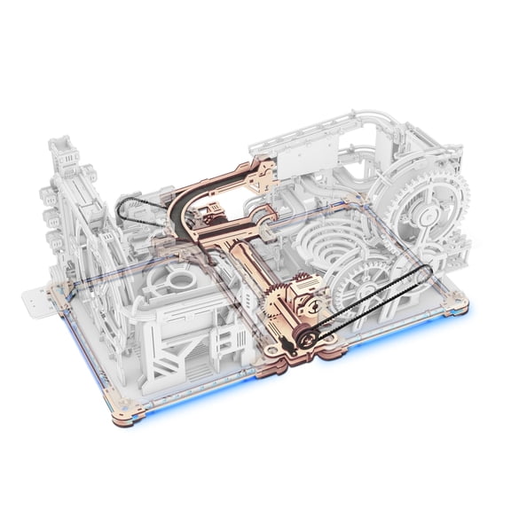 Robotime 3D Jigsaw Wooden Puzzle Link Pack Marble Run Spaceport & Night city Model Kit for Adults and Kids