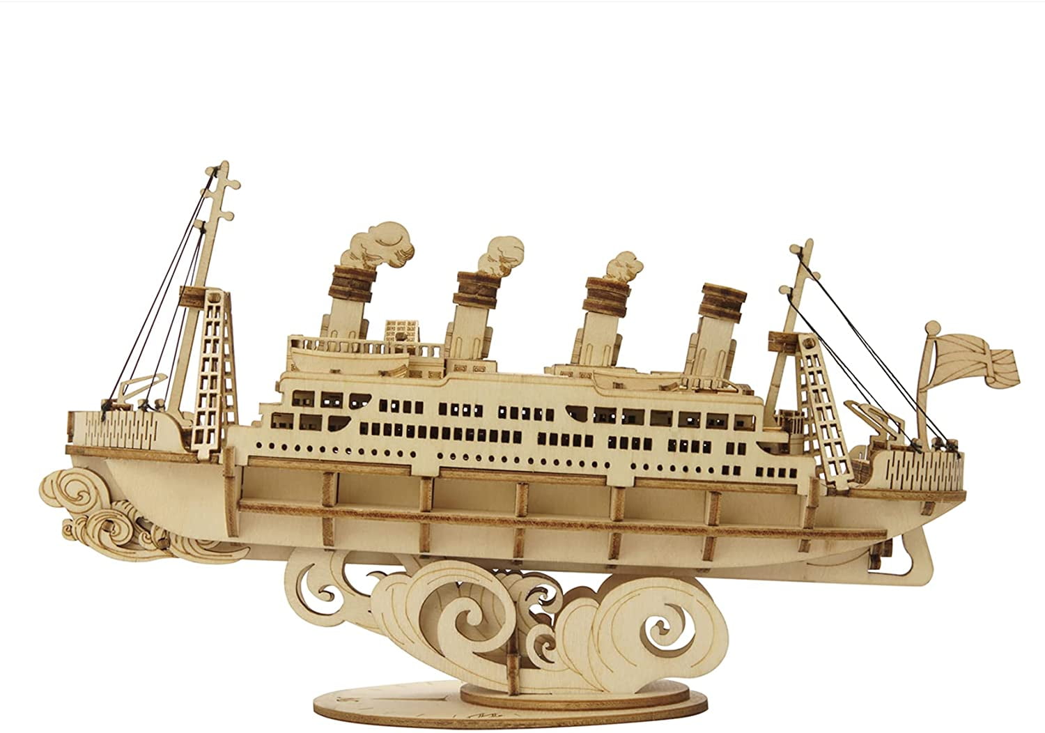 Robotime 3D Puzzle Ship Model Kit 7.5'' Wooden Cruise Ship Building Kit