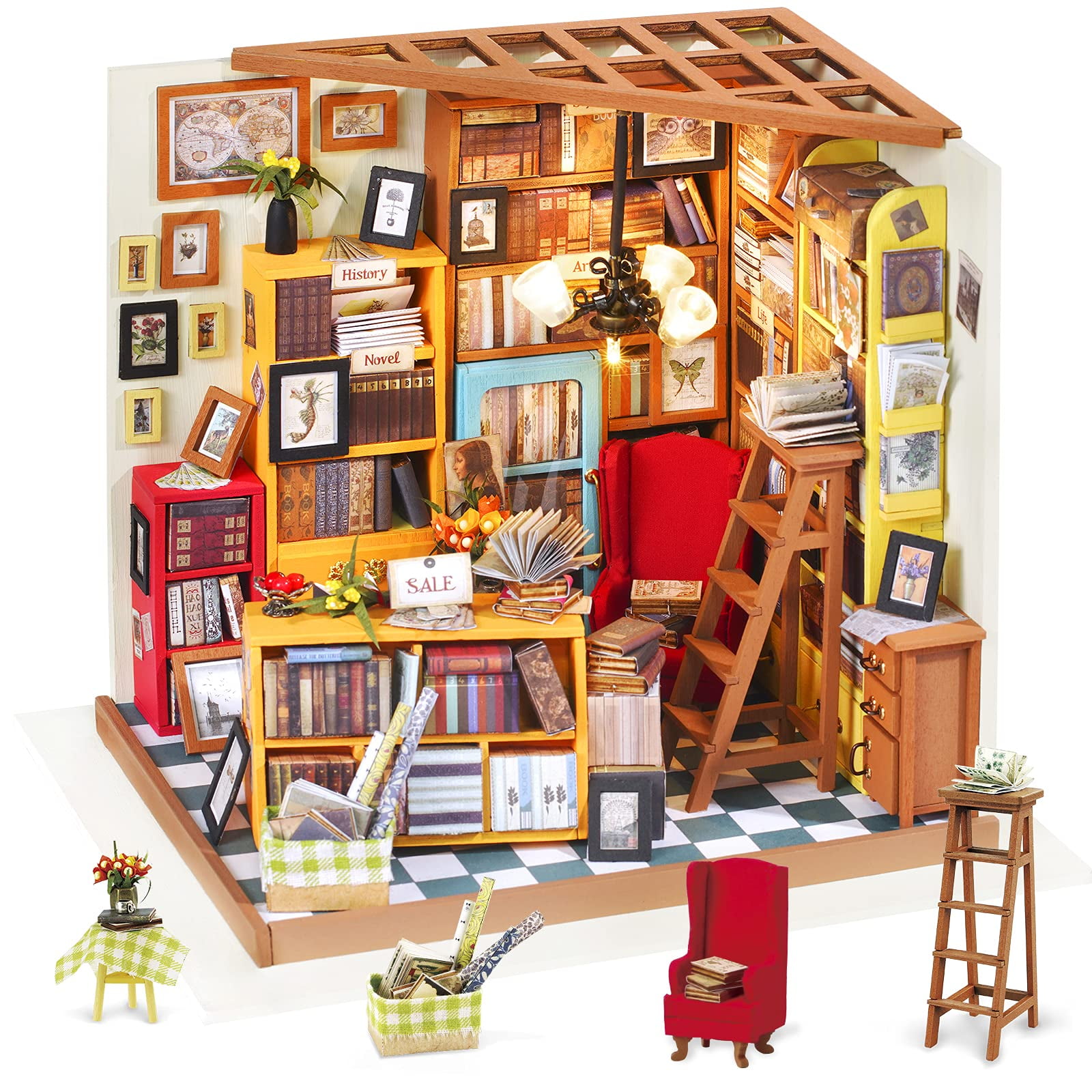 Robotime DIY Miniature Dollhouse Kit Tiny House Kits DIY Craft