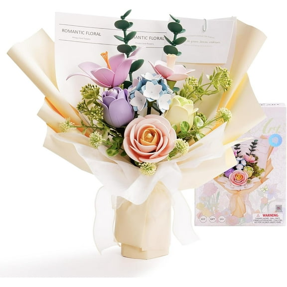 Robotime Spring Bouquet 3D Puzzle Flower DIY Assembly Craft Christmas Gift,Thanksgiving,Mother's Day,Valentine's Day,Birthday Gift Decoration,165pcs