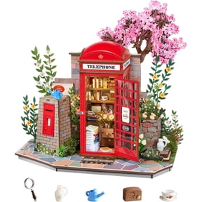 Robotime Wooden 3D Puzzle Blossom Book Booth, DIY Model Building Kit for Adults, Tiny House Craft Kits for Home Decor, Gifts for Adults Teens Kids