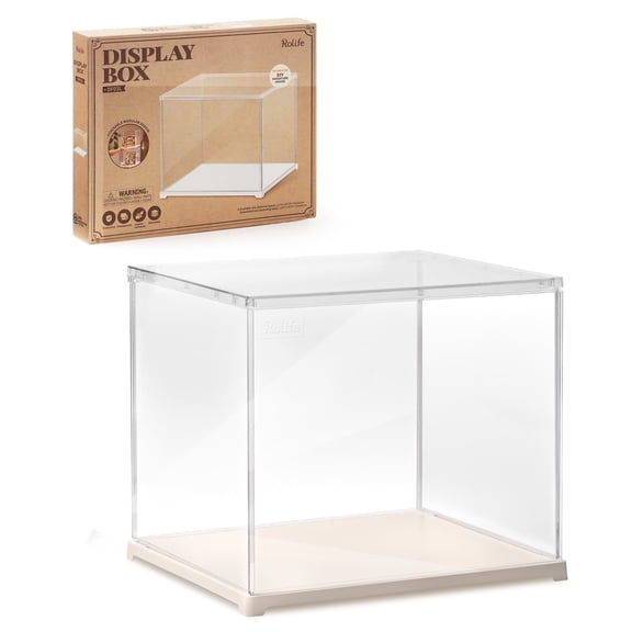 Robotime one Display Box Dust Proof for All Miniature House Dollhouse Decor Kid Gift,Plastic