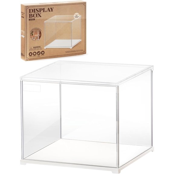 Robotime Display Box Dust Proof, Plastic, for Dollhouse Decor, 11.33 x 9.33 x 9.6 in