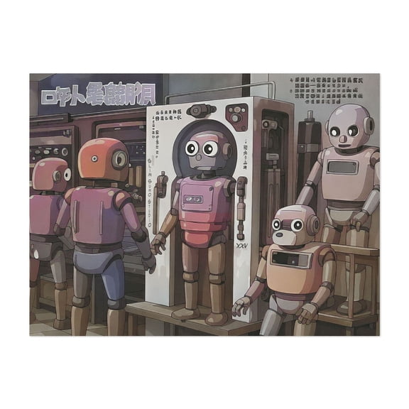 Robotron - Illustration Sci-Fi Surrealism Retro Industrial Vintage Unframed Wall Art Print 22 x 28 inches