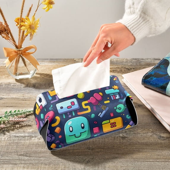 Robots Aliens Napkin Dispenser Leather Paper Napkins Holders Elegant Modern Fancy for Kitchen Dining Room Table Decor