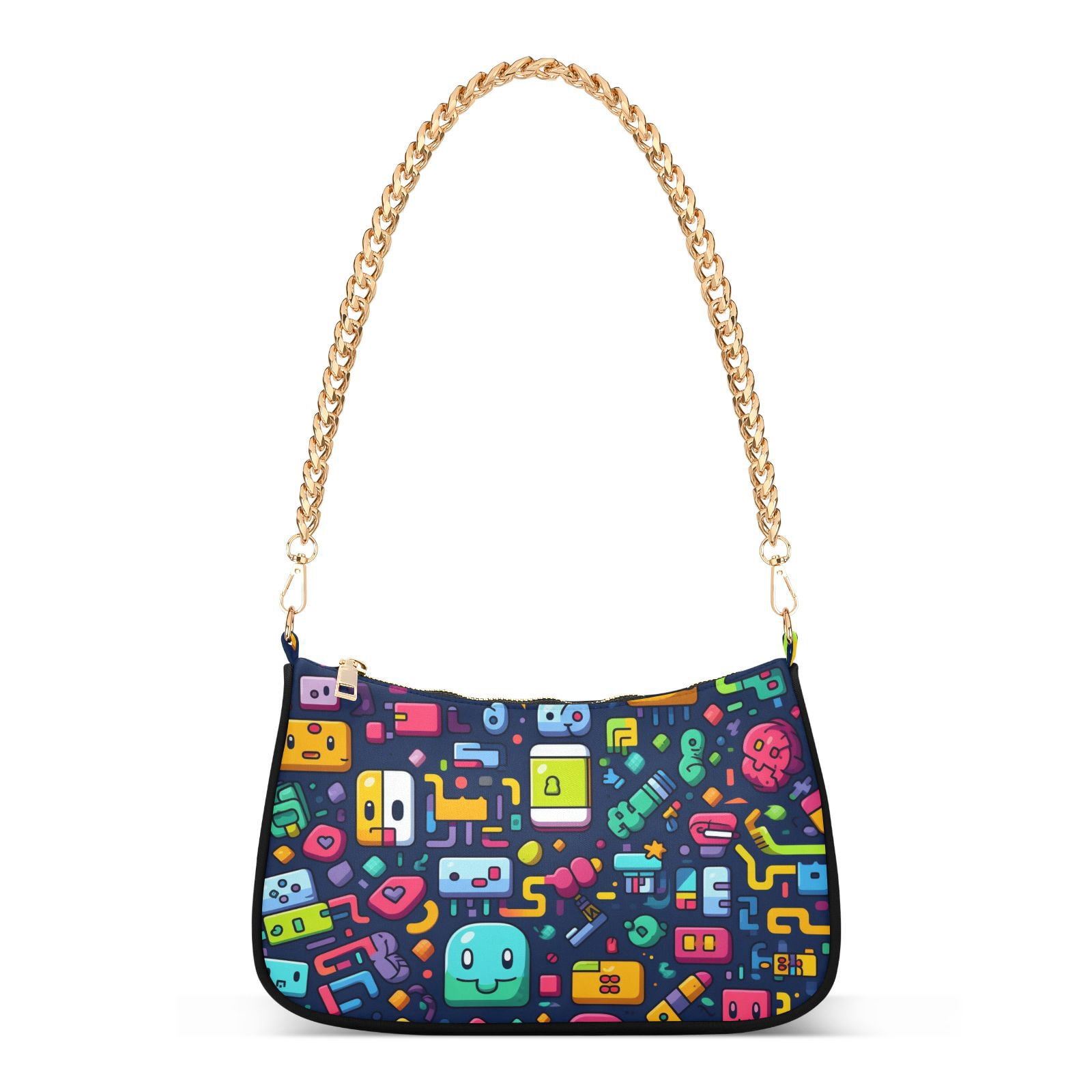 Robots AliensWomen Small Shoulder Bag Crossbody Tote Hobo Bags Purse Clutch Handbags with Chain Strap for Women