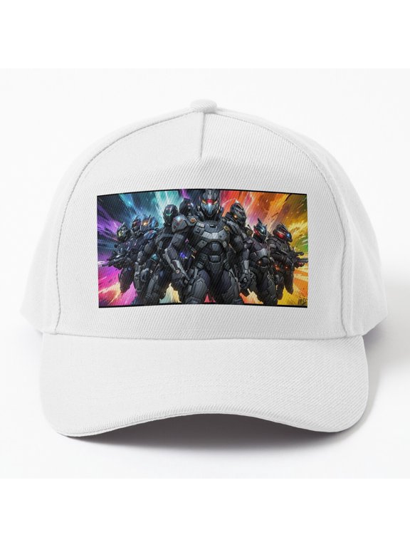 Robots Baseball Cap, Futuristic Machine Character Graphic Design, Classic Everyday Hat