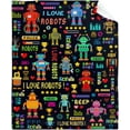thumbnail image 1 of Robots Blanket Best Gifts for Boys Kids Super Soft Gaming Throw Blanket, Warm Plush Perfect for Sofa Bed Camping Blankets I Love Robots All Season Use (40" L X 30" W), 1 of 6