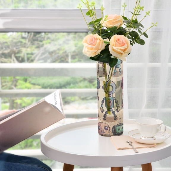 Robots Flower Vase Decorative Vases for Flowers Home Decor for Centerpieces Entryway Shelf Living Room