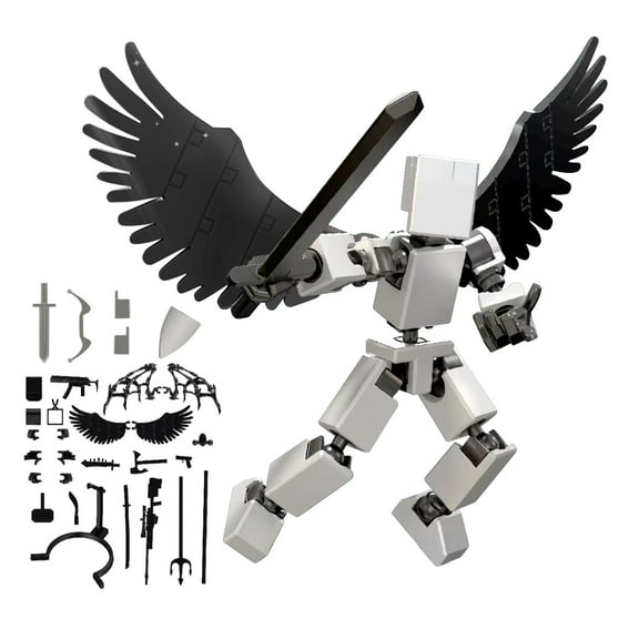 Robots Mini Hip Hop T 13 Action with Wings Rich Accessory Package Model Full Body Mobile Robot Desktop Decoration