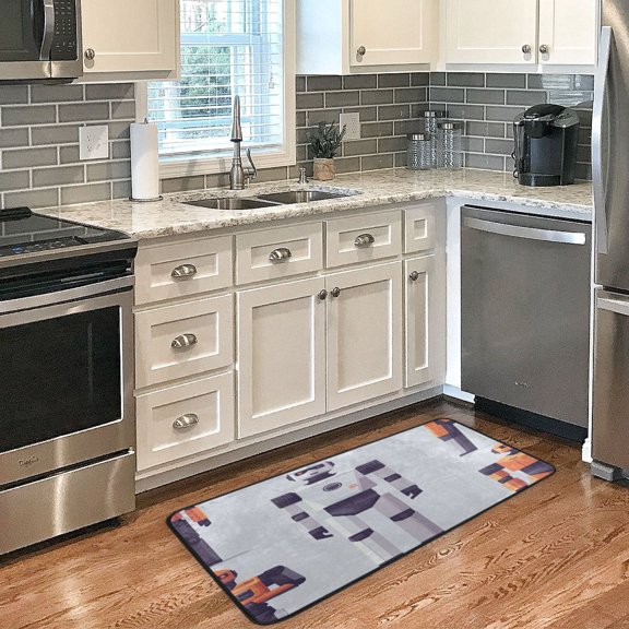 Robots Non Slip Long Door Mat 39''x20'' Soft, Absorbent, for Kitchen, Bathroom, and Bedroom