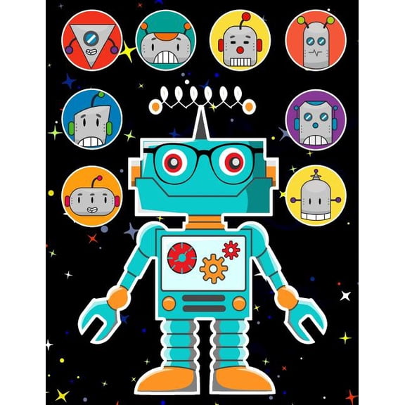 More Kool Kidz Robots Sticker Album 2 For Boys: 100 Plus Pages For PERMANENT Sticker Collection, Activity Book For Boys - 8.5 by 11, Book 29, (Paperback)