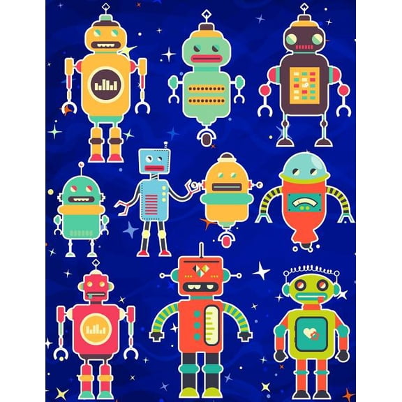 More Kool Kidz Robots Sticker Album For Boys: 100 Plus Pages For PERMANENT Sticker Collection, Activity Book For Boys - 8.5 by 11, Book 26, (Paperback)