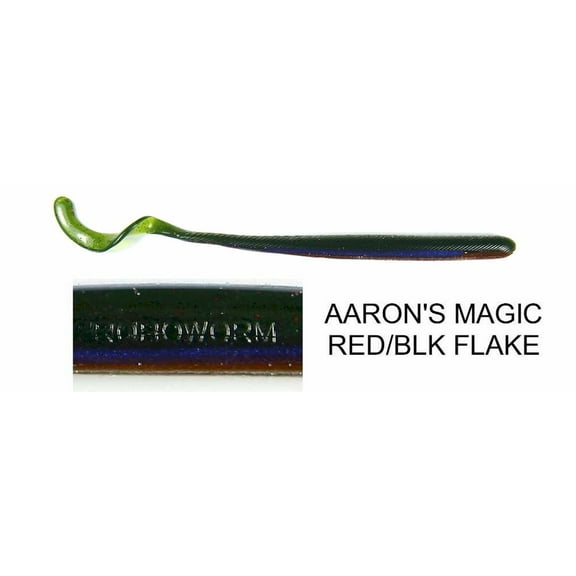 Roboworm Curly Tail Worm Bait Aaron's Magic/R&B, 5 1/2-Inch